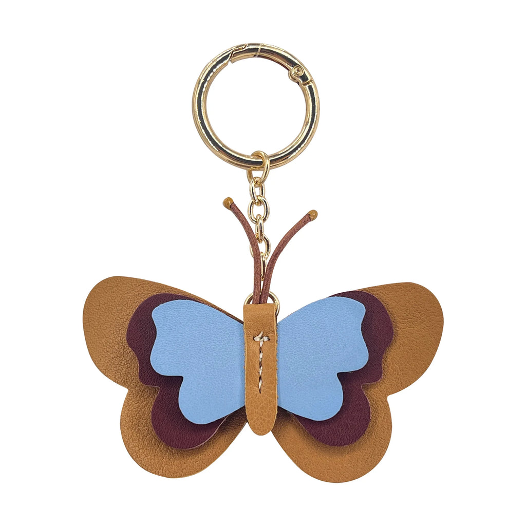 New Genuine Leather Butterfly Keychain Bag Pendant Gift Cute Car Key Ring Luggage Bag Parts Accessories For Women And Men