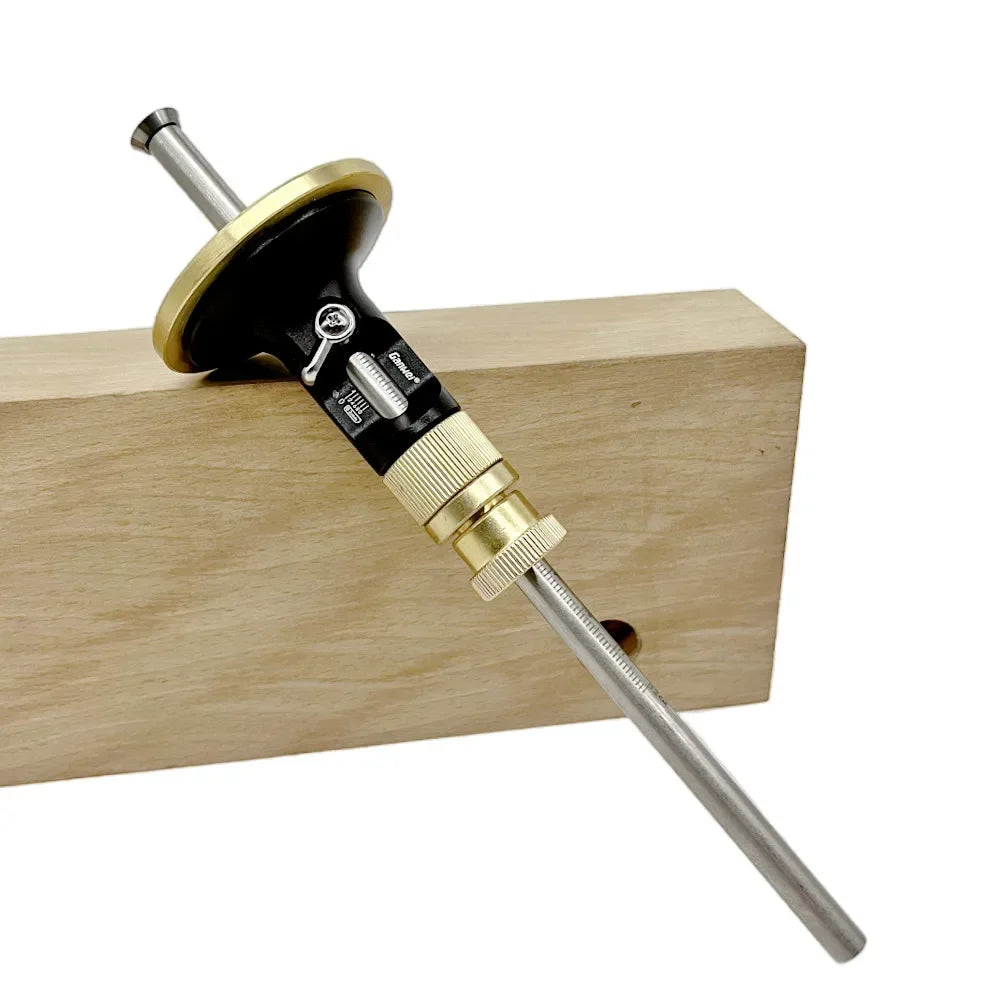 Wheel Marking Gauge Woodworking Scriber Kit with 10 Replacement Cutters Solid Metal Bar Wood Scribe Tool for Carpenter