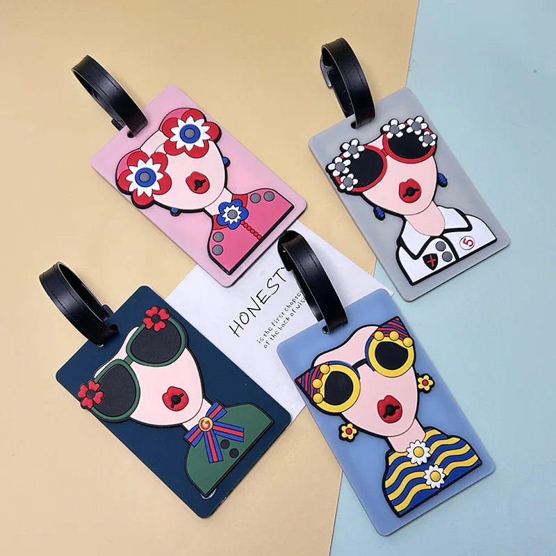 New Design Creative Modern Goddess Travel Accessories Luggage Tags Suitcase Fashion Silicon Portable Travel Label Tag