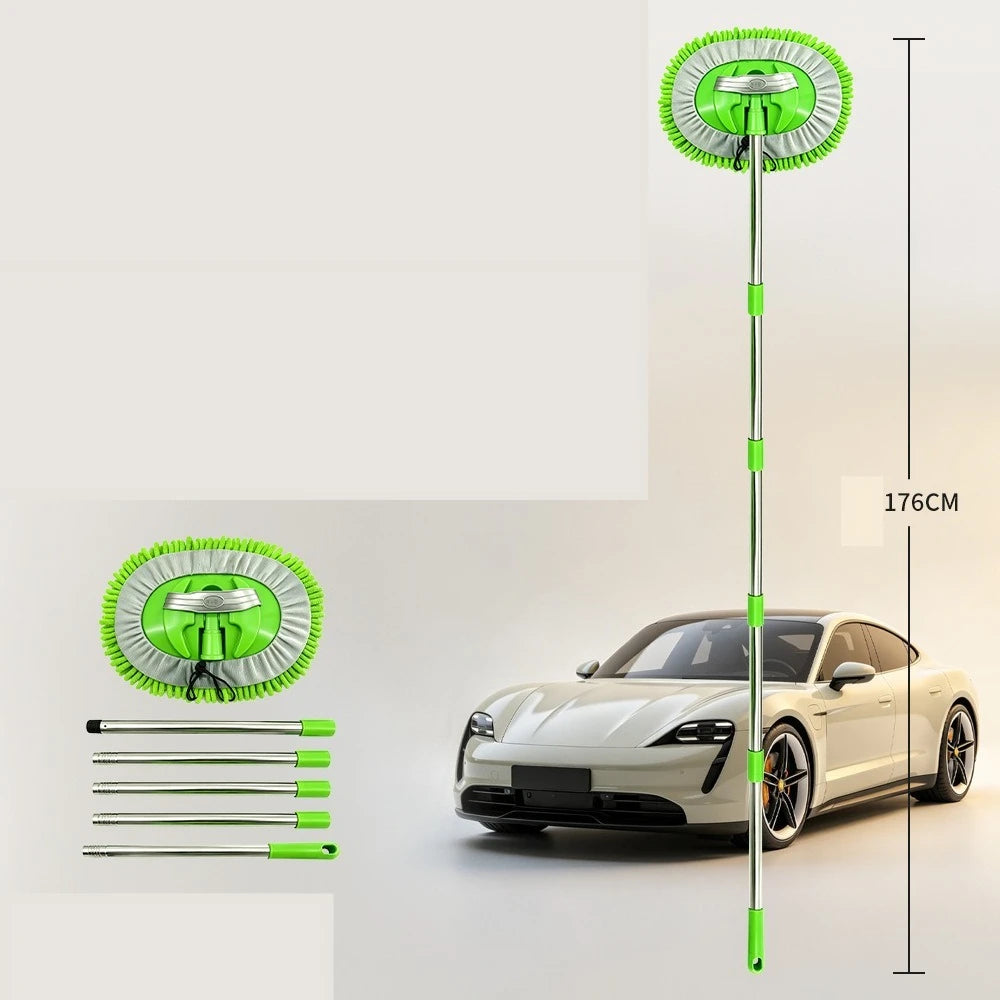 Car Wash Brush Kit, 67'' Long Handle Chenille Microfiber Mop Mitt Scratch-Free Detailing Cleaning Tool for Car RV Truck Boat
