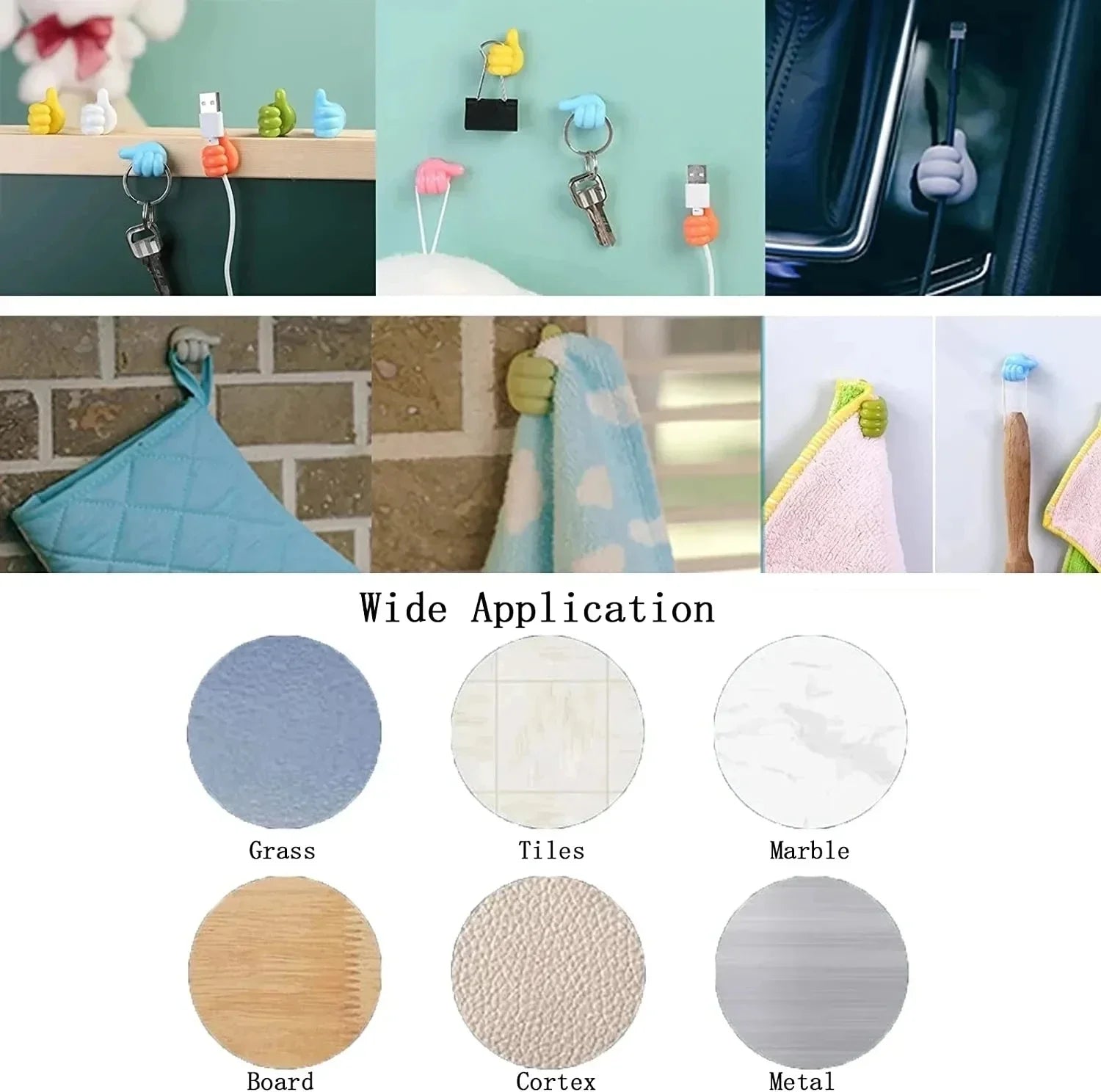 Multifunctional Silicone Thumb Hook Wire Organizer Hand Desk Dormitory Non-perforated Charging Line Fixed Receive Adhesive Hooks