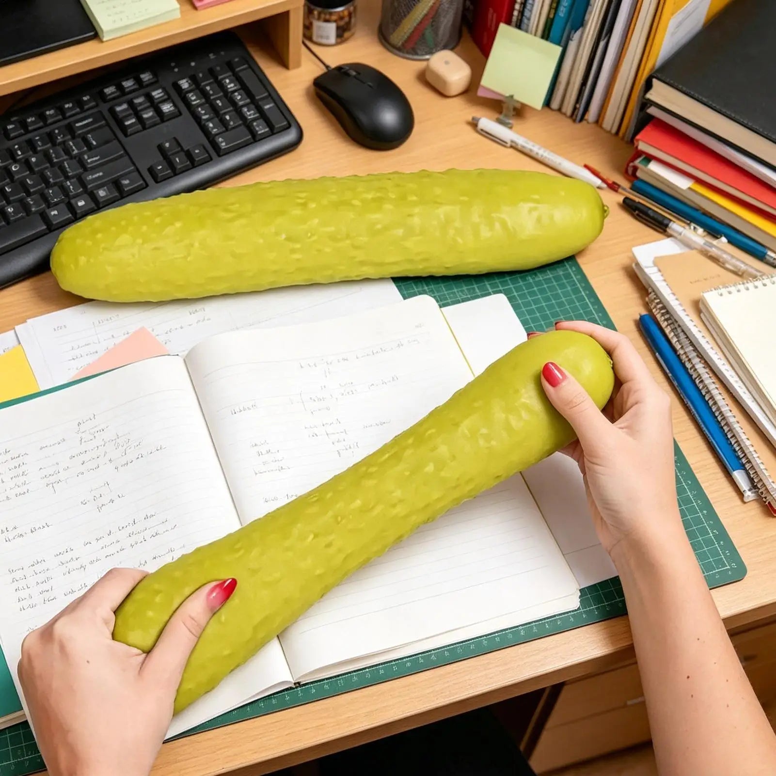 Cucumber Sensory Squeeze Toys Stress Relieving Cucumber Shape Gifts For Adults & Working People, Desk Soft Fidget Toy