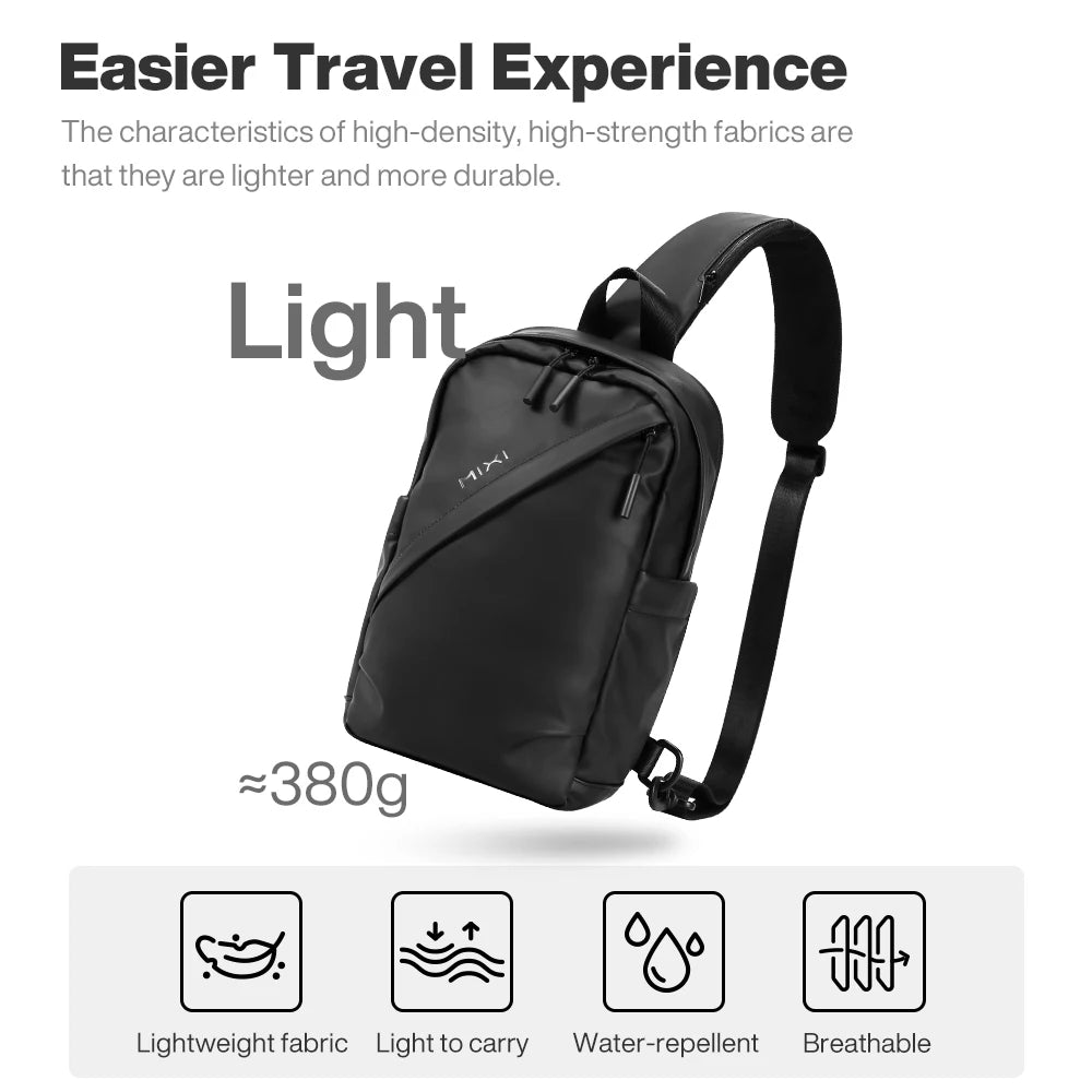 Mixi 11Inch Chest Bag Men One Shoulder Backpack Waterproof MultiFunctional Cycling Sports Travel Versatile Fashion M2122