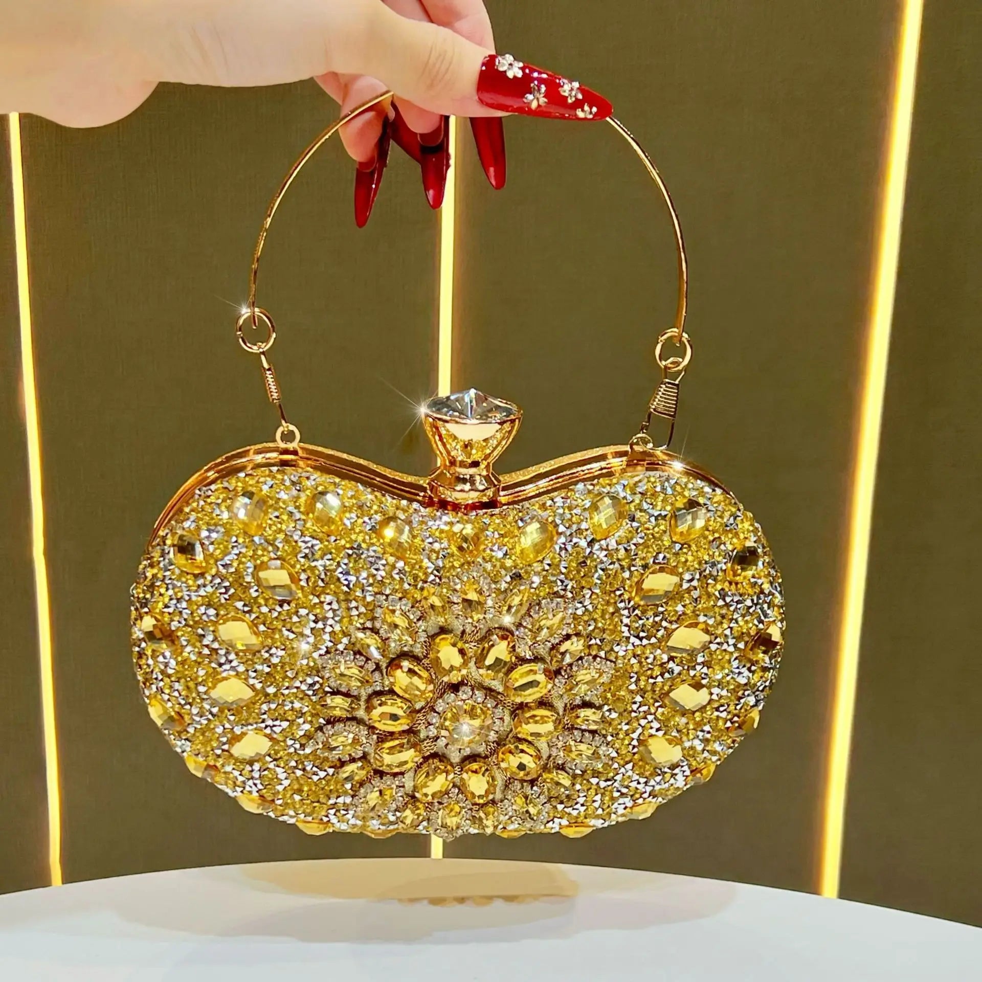 New diamond-encrusted handbag bag fashion shoulder messenger bag dinner party bag women's handbag