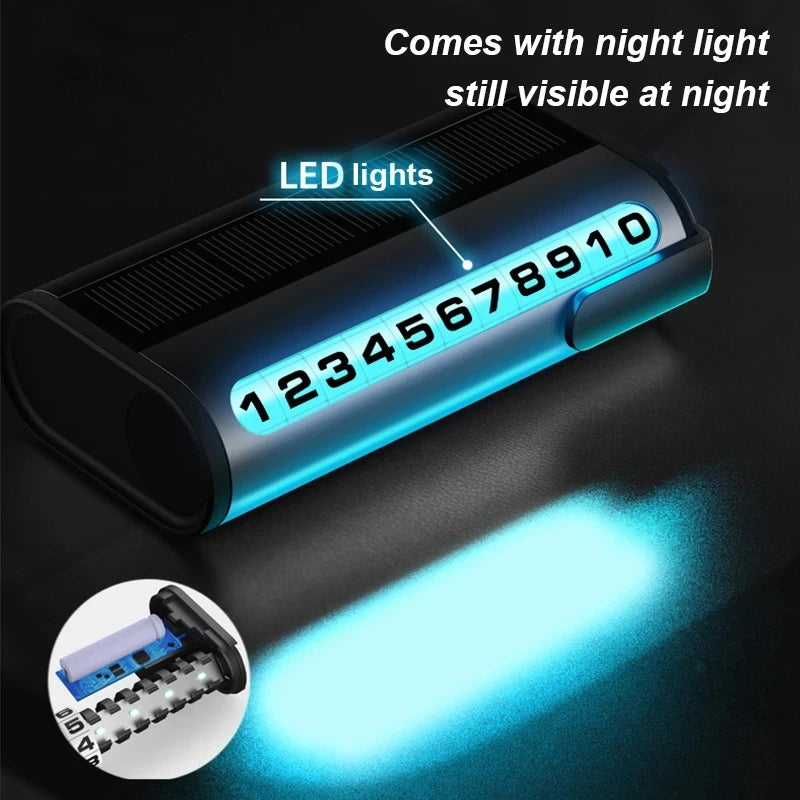 Car Temporary Stop Phone Number Card Parking Number Plate Luminous Auto Parking Card For BMW Audi Mercedes Benz Volkswagen VW