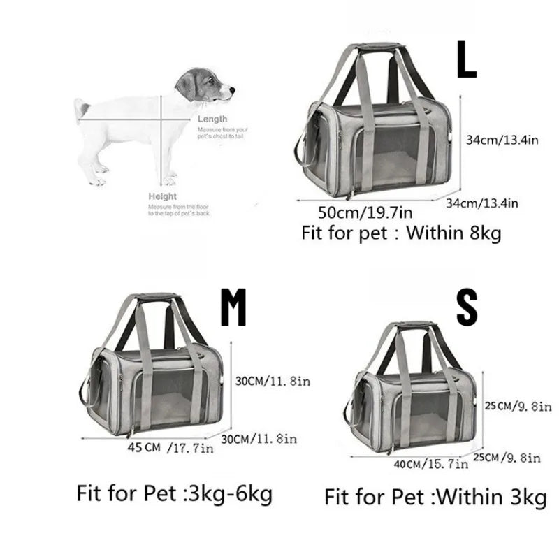 Portable Pet Carrier for Small Medium Cat Dog Lightweight Travel Cat Crate Soft Side Pet Handbag Carriers with Breathable Mesh
