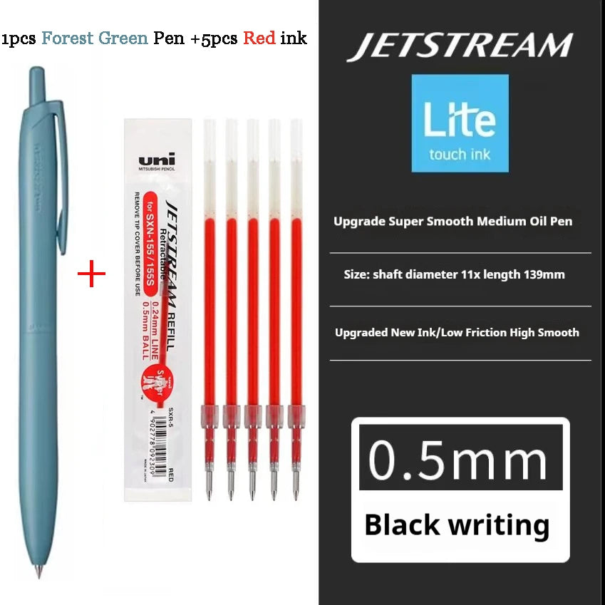 Uni Permanent Ballpoint Pen Jet Stream Anti-slip Cloudy Recycled Eco Shell Friction Super Smooth Ink Oil Pens Portable Supplies