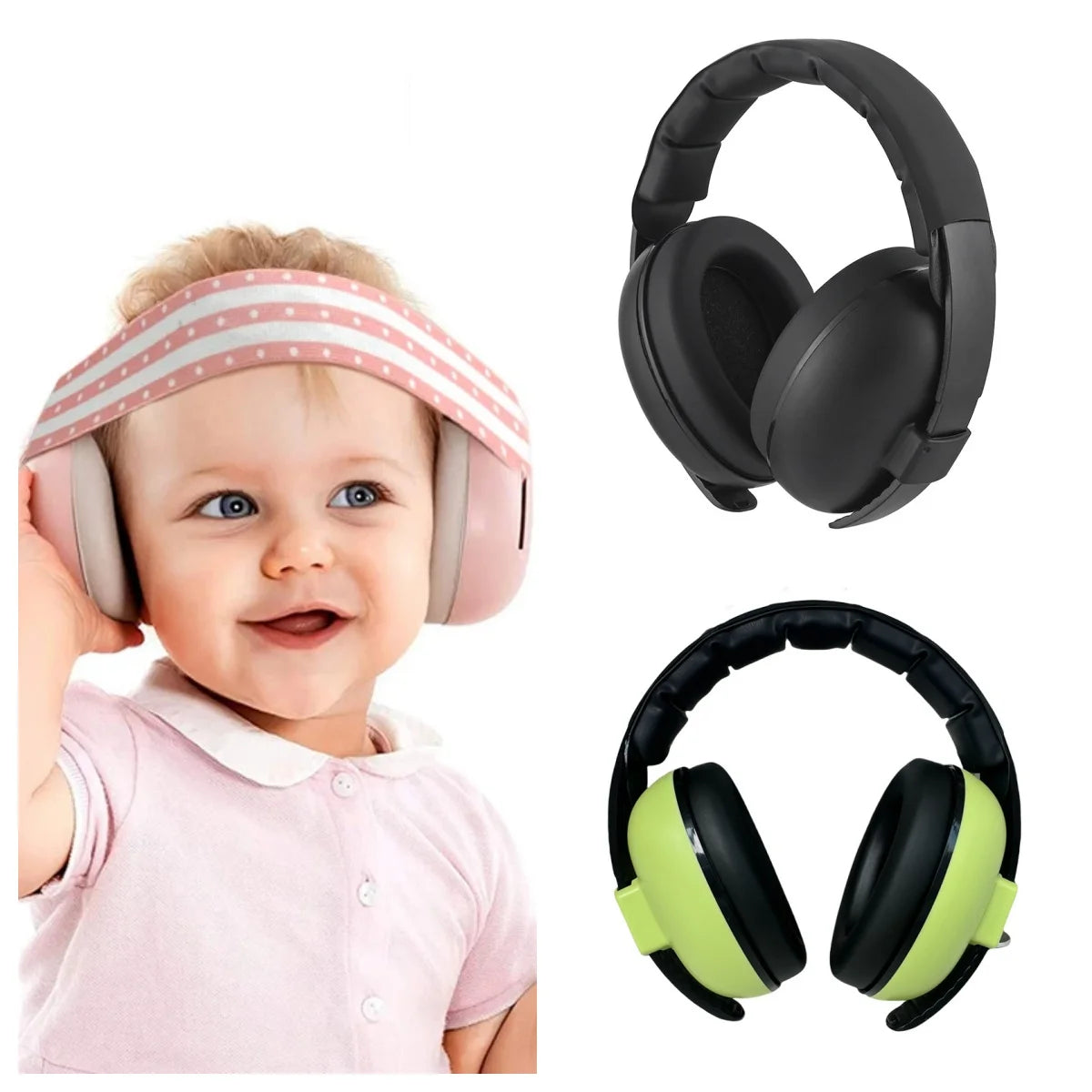 Update Style Baby Earmuff Mini-headset Adjustable Noiseproof Ear Protection Kids' Outdoor Sleep and Airplane Anti-noise Earmuffs