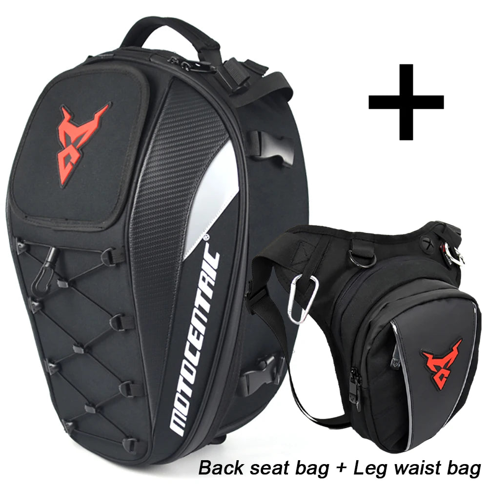 MOTOCENTRIC Waterproof Motorcycle Tail Bag Multifunction Rear Seat Bag High Capacity Motorcycle Bag Rider Drop Leg Side Bag