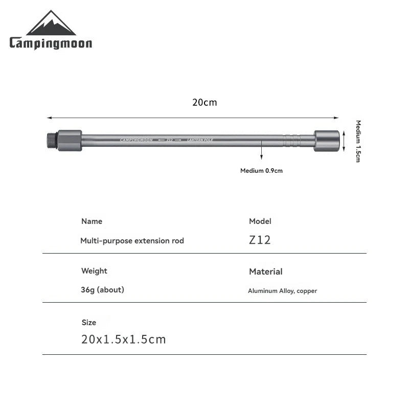 CAMPINGMOON Z12 Aluminum Alloy Extension Rod With Spray Gun Air Lamp To Increase Height And Length ExtensionRod