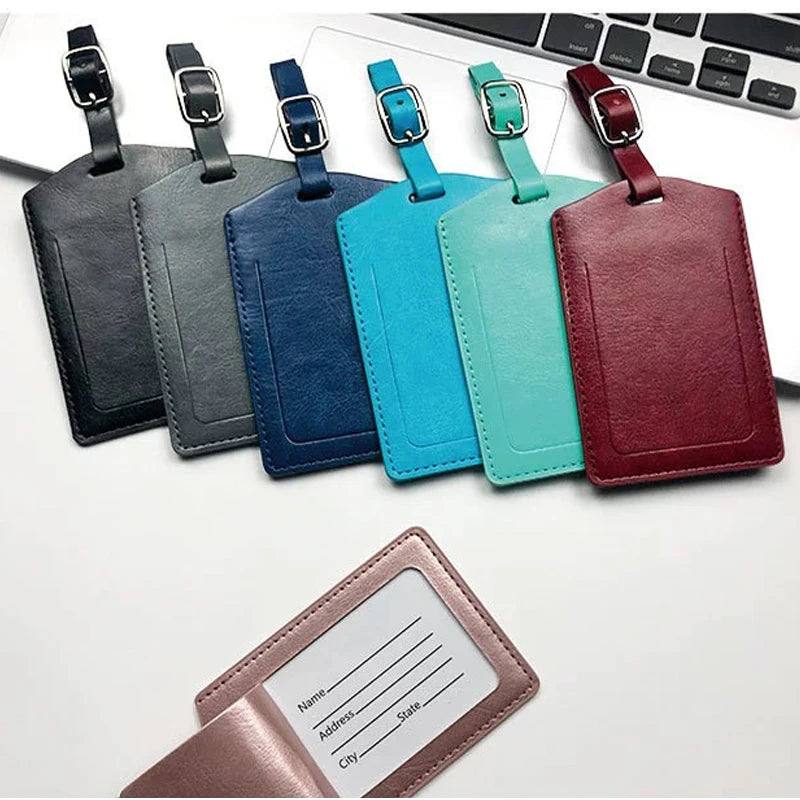 Customized Initials Baggage Tag Travel Business Luggage Tag Thickened Pu Leather Boarding Pass Flap Suitcase Tag Wedding Gift
