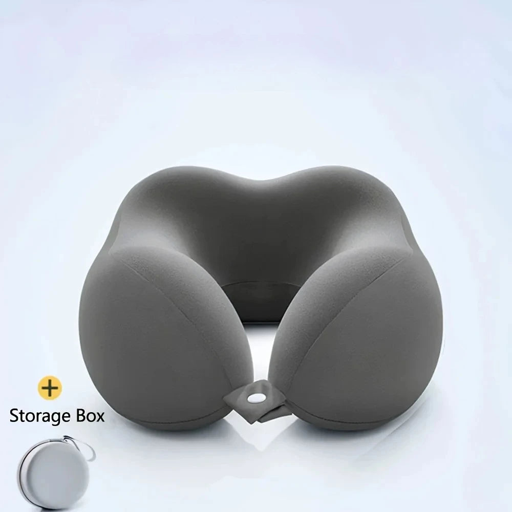 Memory Foam Neck Pillow U Shape Ergonomic Support with Storage Bag Travel Office Airplane Lightweight Portable Machine Washable