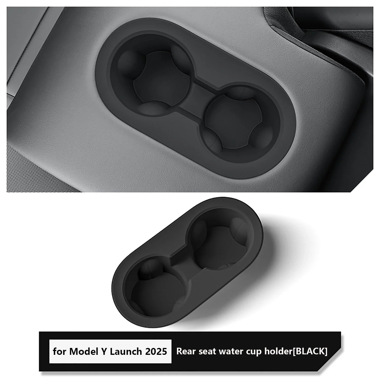 for Tesla Model Y Juniper/Launch 2025 Car Cup Holder The Second Row Water Cup Holder Drinks Storage Case Interior Accessories
