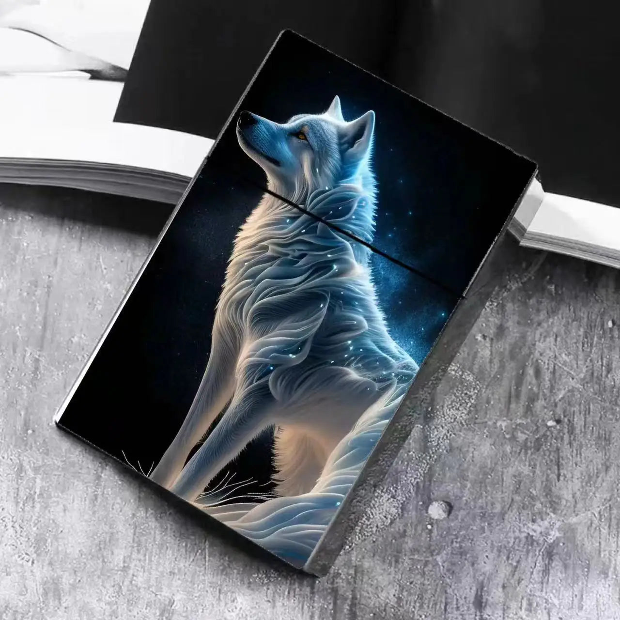 Ins Style Animal Print Cigarette Case for 20 King Size | 2-in-1 Card Holder& Crushproof Box | Cool Gift with Wild Pattern Design