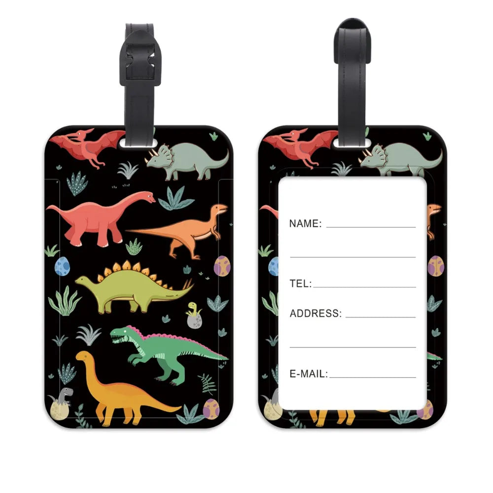 Anti-Lost Listing Plastics Baggage Tag Artistic Suitcase Backpack Hang Rope ID Card Holder Cute Cats Badge Holder