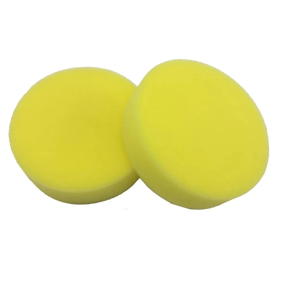 9Pcs 7cm Yellow Foam Sponge Set - Car Wax Applicator & Household Cleaning Pad for Detailing, Polishing & Cleaning
