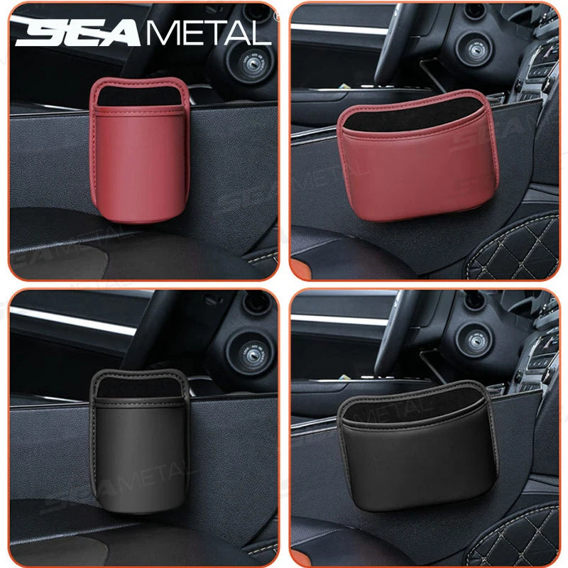 SEAMETAL Universal Car Cup Holder Box Multifunction Leatherette Car Door Water Cup Storage Box Trash Can Car Accessiroes