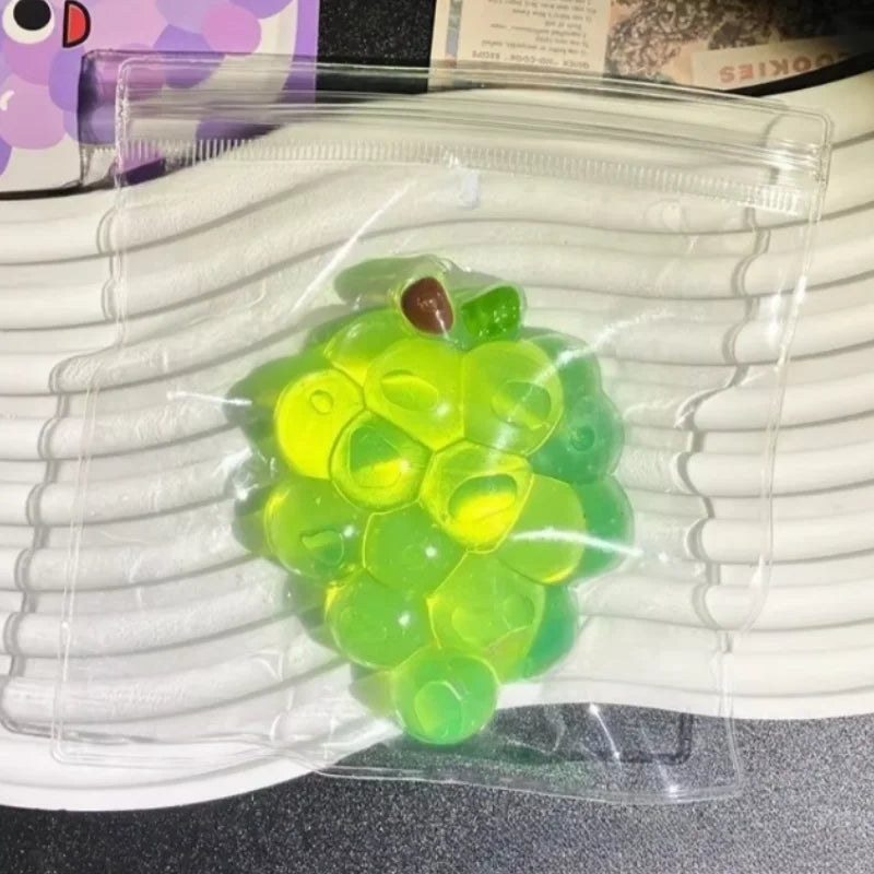 Taba Squishy Handmade Grape Squeeze Toy Sticky Fruit Stress Relief Slow Rebound Sensory Fidget Toy for Anxiety and Focus Gift