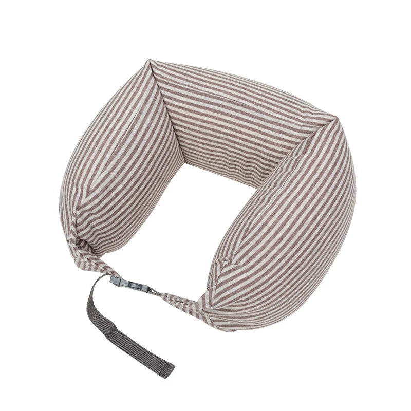 Neck Pillow Neck Support Breathable Stuffable U-shaped Pillow With Hidden Zipper Adjustable Drawstring Neck Pillow For Travel
