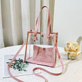 Women Mini Clear PVC Tote Bag Summer Transparent Jelly Handbag With Detachable Crossbody Strap