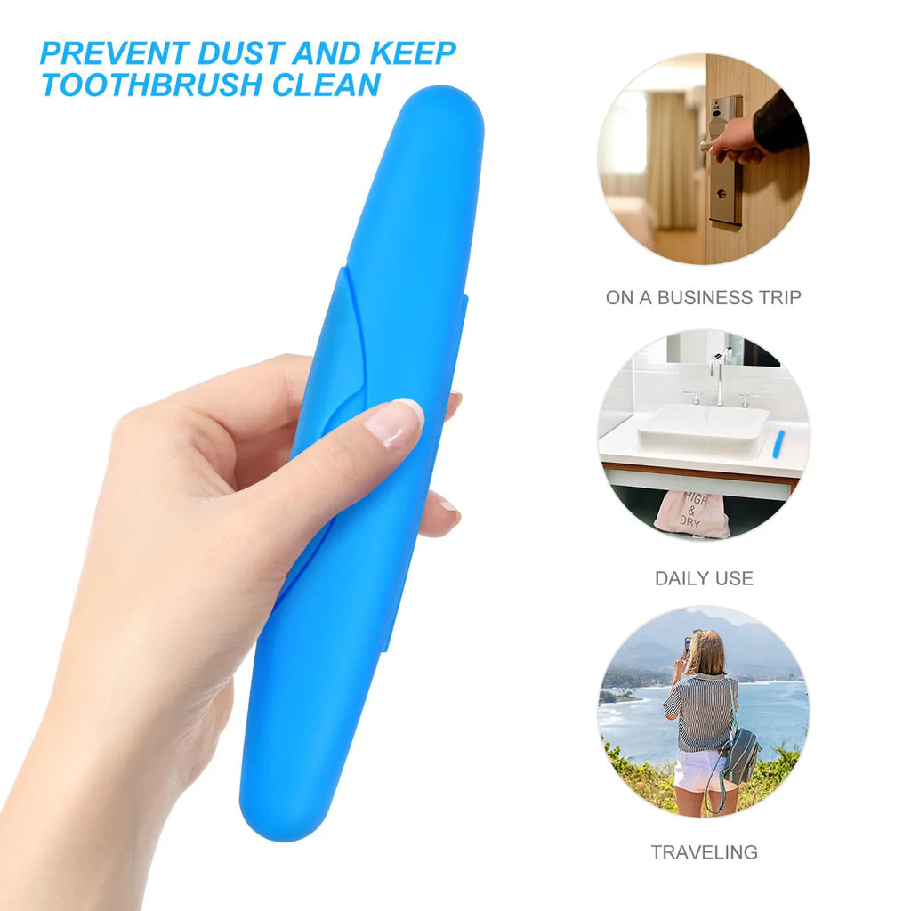 2Pcs Portable Toothbrush Box ABS Travel Storage Case Seal Lock Protective Carrying Box Lightweight for Home Camping Outdoors
