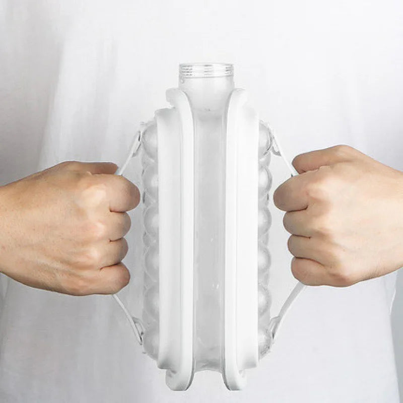 New Folding Ice Maker Water Bottle Ice Making Mold Food Grade Soft Silicone Ice Maker 2 In 1 Kettle Ice Box Ice Cube Household