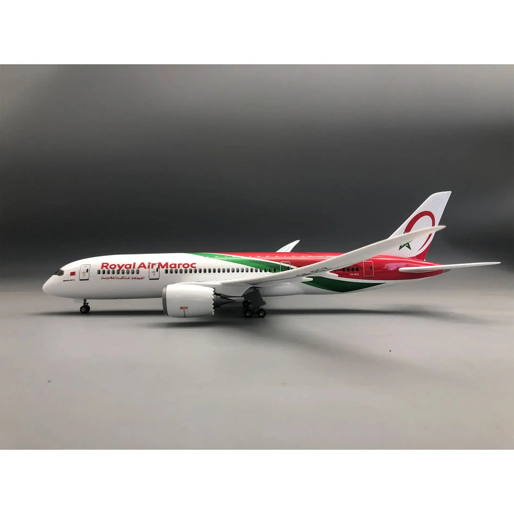787 Airplane Model Royal Air Maroc 1/130 Scale Plane with Stand Wheels for Adult Aviation Souvenir Hobby Collection Toy Gift