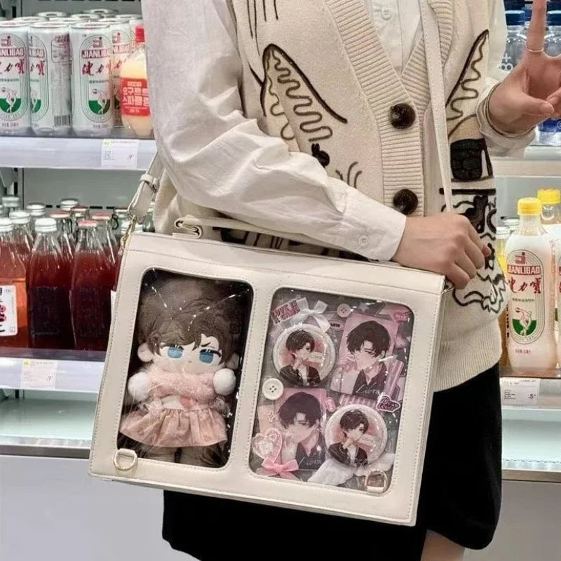 Y2K Cute Sweet Trend Ita Bag Popular Transparent Shoulder Crossbody Bag for Women Japanese High School Ulzzang Student Backpack