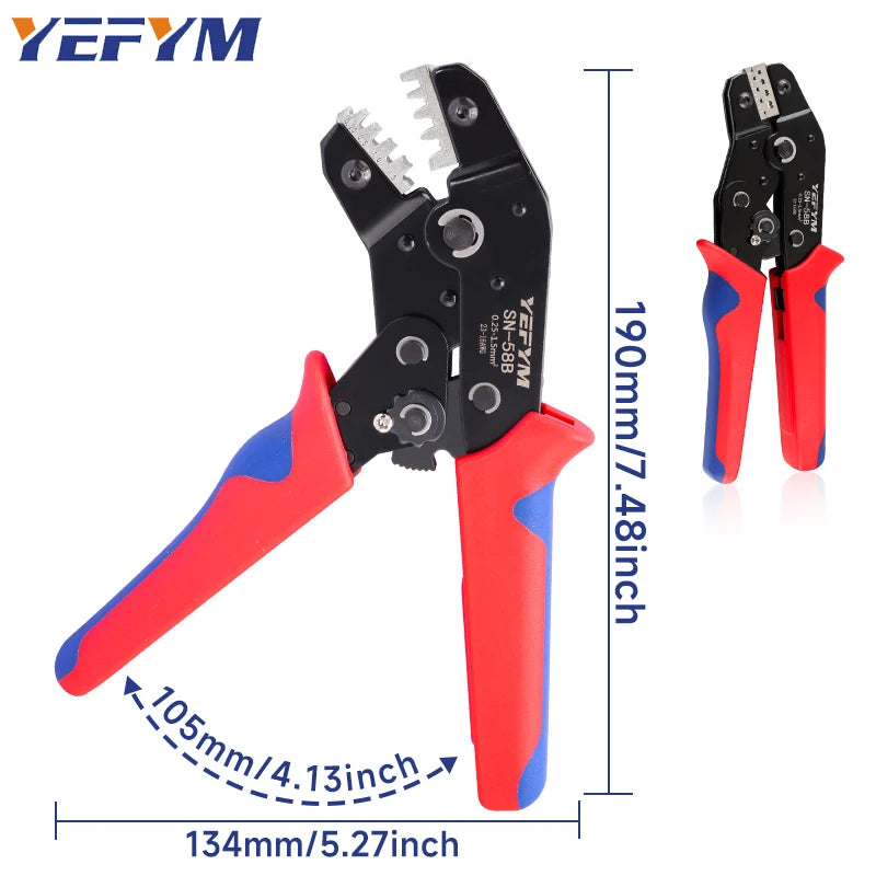 Non-insulated Open Barrel Crimping Tool SN-58B 23-16 AWG /0.25-1.5mm², Dupont Molex JST TE Terminals & EPC PCIE SATA Pins
