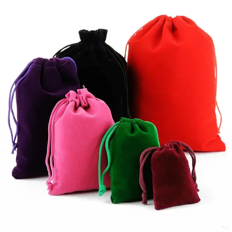 10Pcs/set Short Plush Dice Bag  Drawstring Bags For Tarots Card Jewelry Board Games RPG Game Dice High-grade Flannel Packet