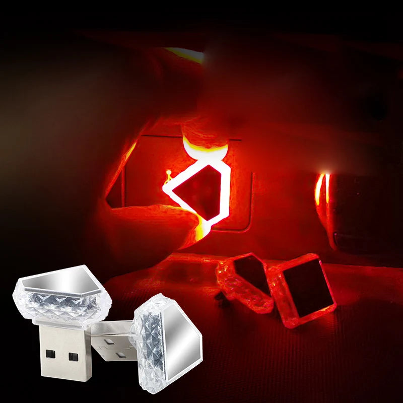TypeC car atmosphere light, wireless modification for interior decoration, car USB rainbow atmosphere night light Type-C