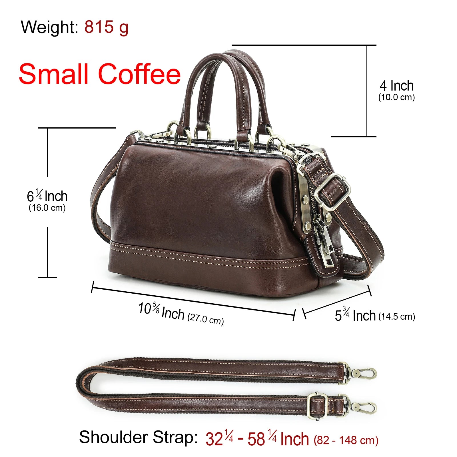 CONTACT'S Genuine Leather Shoulder Bags for Women Luxury Designer Doctor Bags Top Handle Bags Metal Frame Tote Handbags Ladies