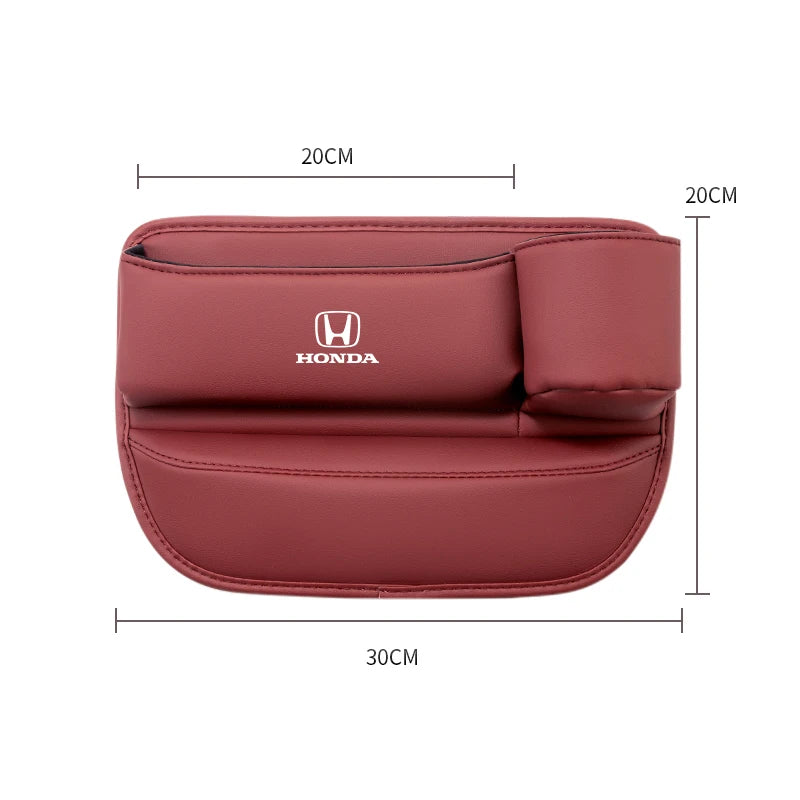 Multifunction Leather Storage Box Car Seat Gap Organizer Cup Holder For Honda Civic Fit Accord City Vezel CR-V S660 Odyssey HR-V