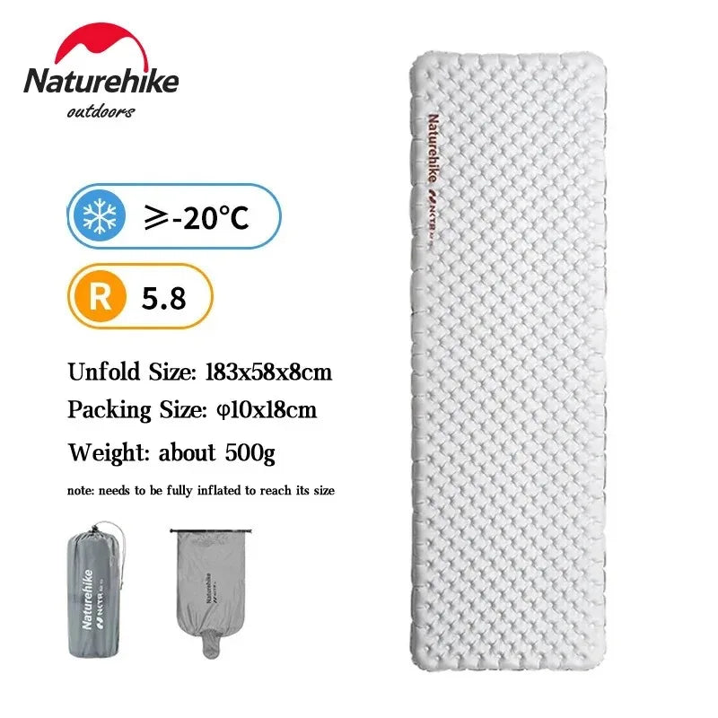Naturehike Camping Mat 3.5/5.8/8.8 High R Value Ultralight Warm Inflatable Mattress Outdoor Portable Folding Inflatable Mats