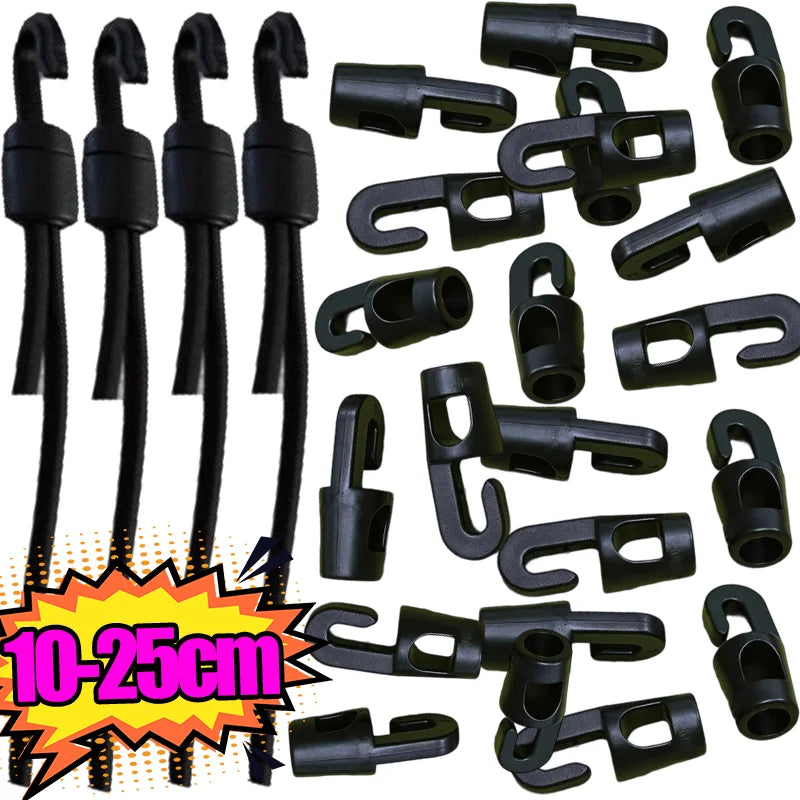 Shock Bungee Cord Gear Strap Tactical Elastic Fix Trekking Pole Anti-slip Paracord Alternative Heavy Duty Water Bottle Map Keys