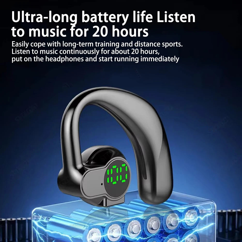Bluetooth 5.4 Open 180° Rotation Wireless Business Headset With Mic Air Conduction Ear-hook Touch Control Sports Hifi Earphone