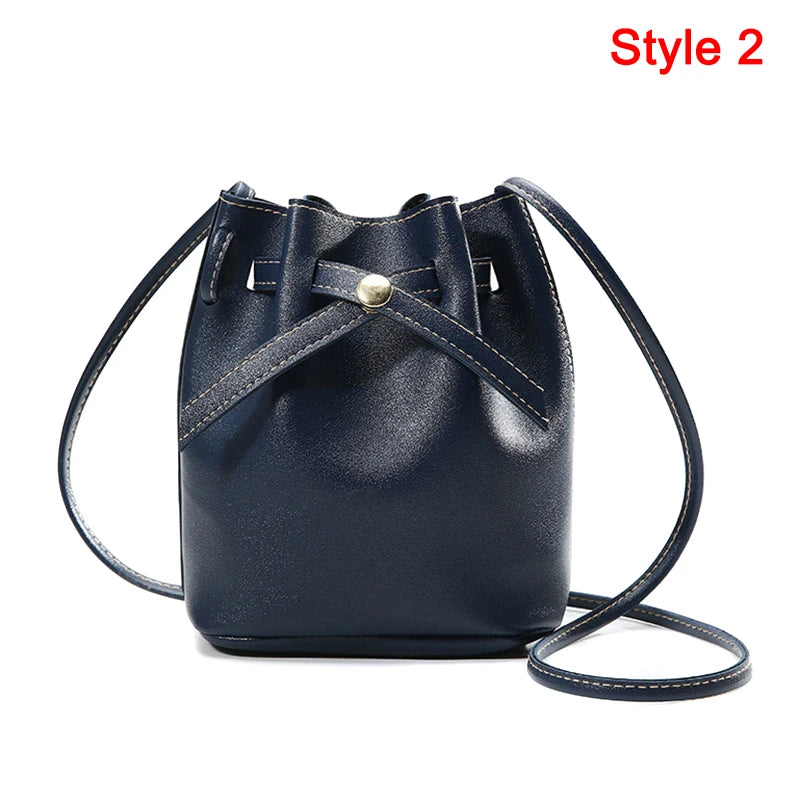 Hand Bag Ladies Women's Crossbody Bags Large Capacity PU Leather Bucket Bag Portable Cross Body Bucket Bag Single Shoulder Bag