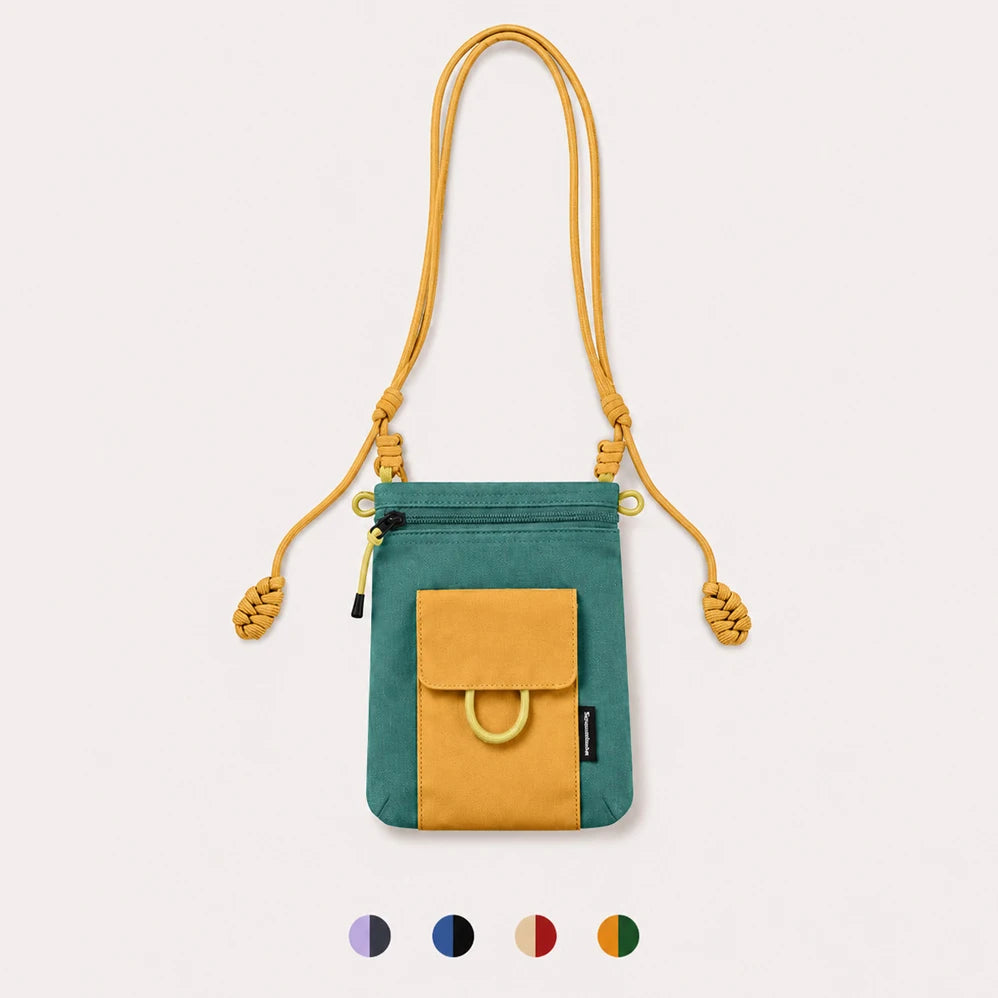 Unisex Mini Crossbody Phone Bag Lightweight Nylon Shoulder Pouch Adjustable Strap Small Travel Bag for Travel Outdoor Walking