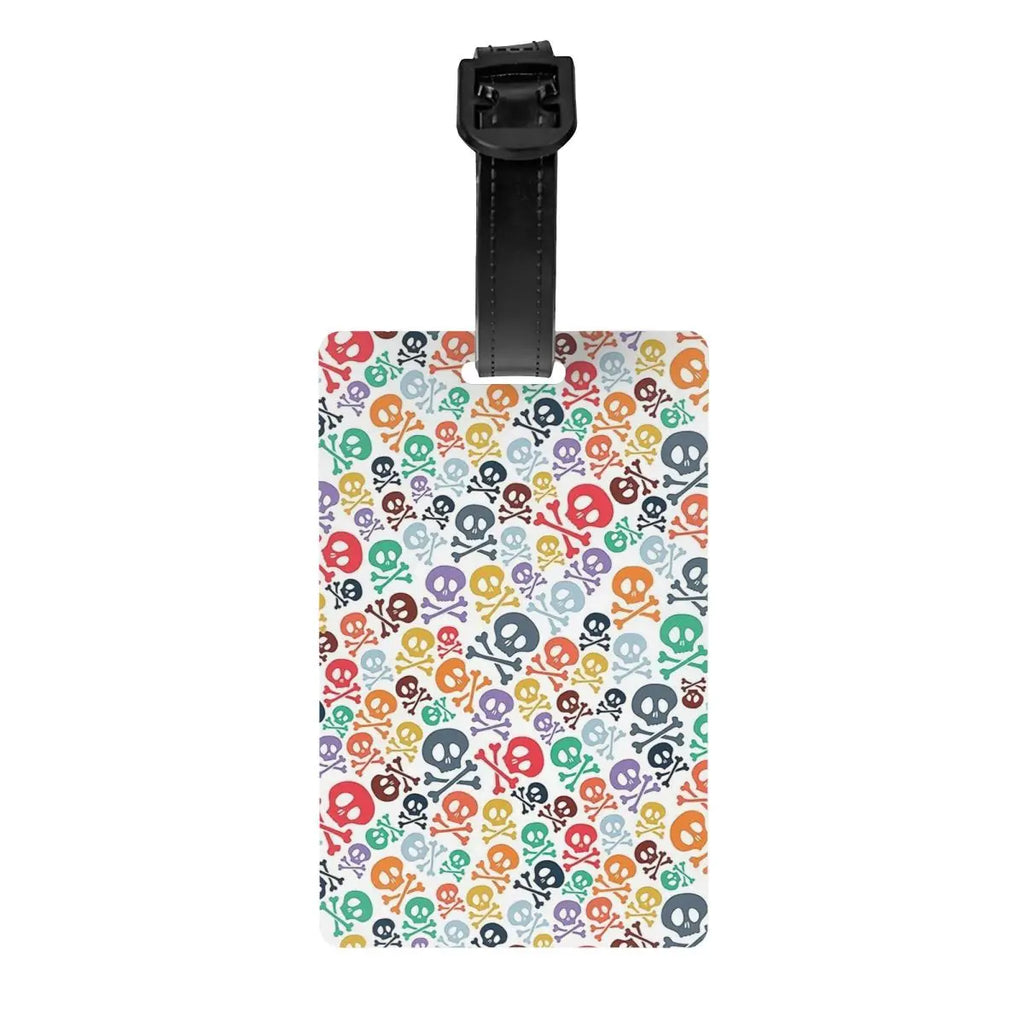 Custom Evil Hands Skull Luggage Tag Privacy Protection Halloween Gothic Skeleton Baggage Tags Travel Bag Labels Suitcase