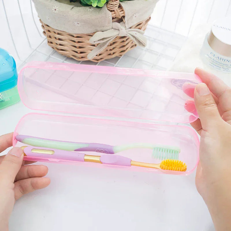 Storage Box For Toothbrush Candy Color Toothbrush And Toothpaste Case Portable Travel Toothbrush Box Accessories