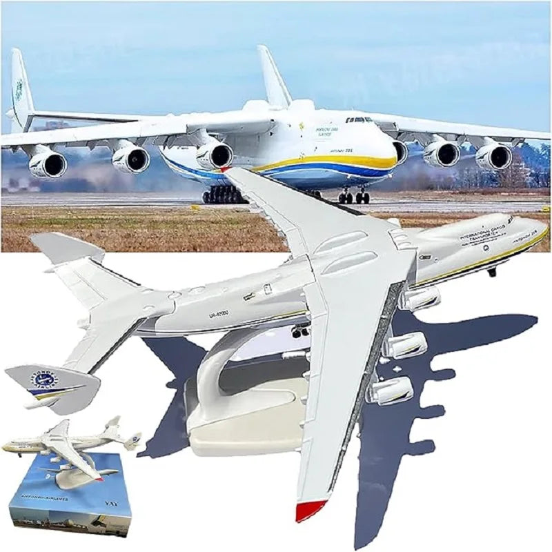 Ukrainian Painted Antonov AN225 1/400 20cm Large Transport Aircraft Alloy + ABS Simulation Airplane Model