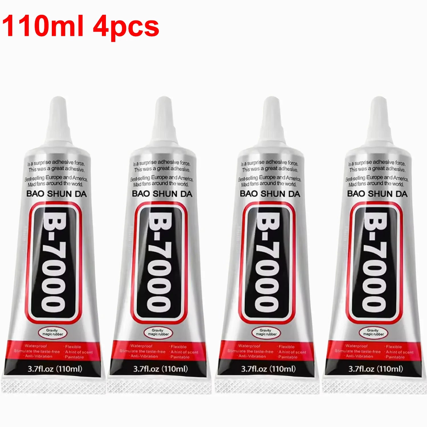 B7000 Super Glue 4PCS 110ML Waterproof Semi-Fluid Adhesive for Mobile Phone Repair DIY Jewelry Crafts Metal Resin Projects.