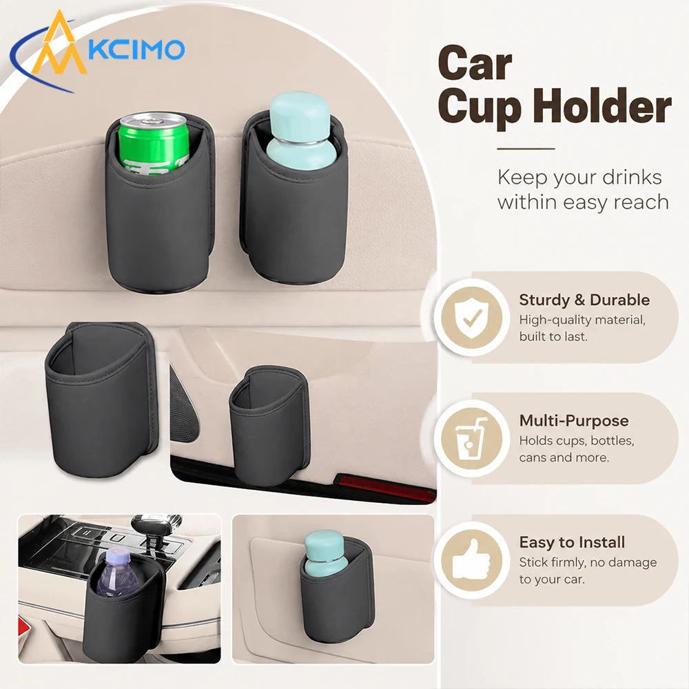 Premium PU Car Cup Coaster Anti-Slip Noise Reduction Auto Cup Pad Wear Resistant Easy Clean Interior Decor for Cars SUV