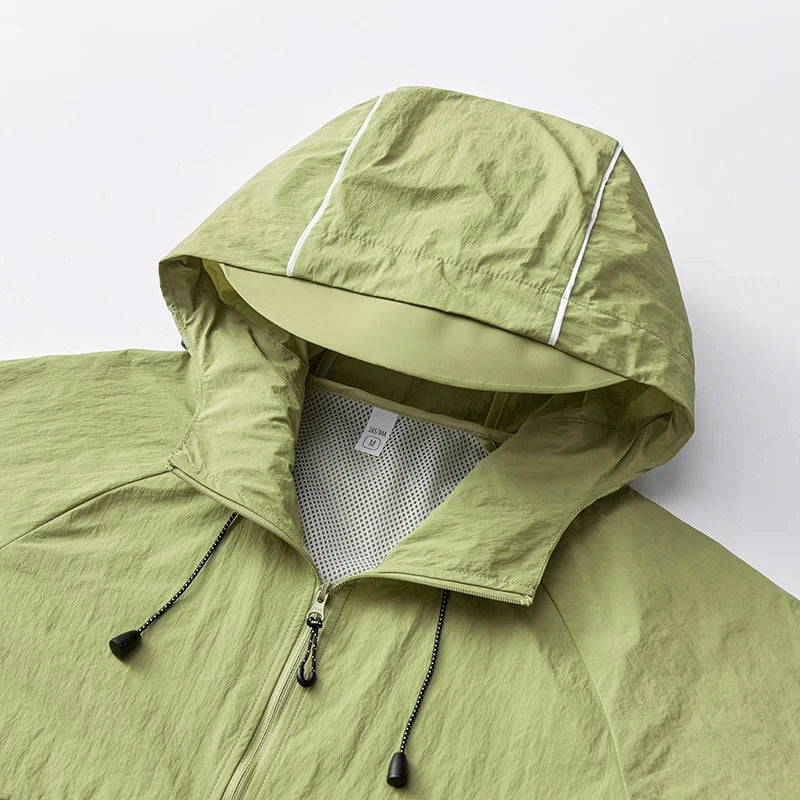 EUMERGX Men's Women's Trekking Windbreaker Summer Sun Protection Waterproof Lightweight Jacket Fishing Climbing Hiking Coat