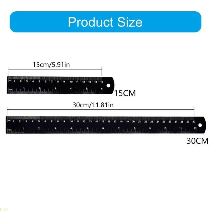 U13A Aluminum Ruler Precisions Measurement Tool Clear Scale for Everyday Measuring
