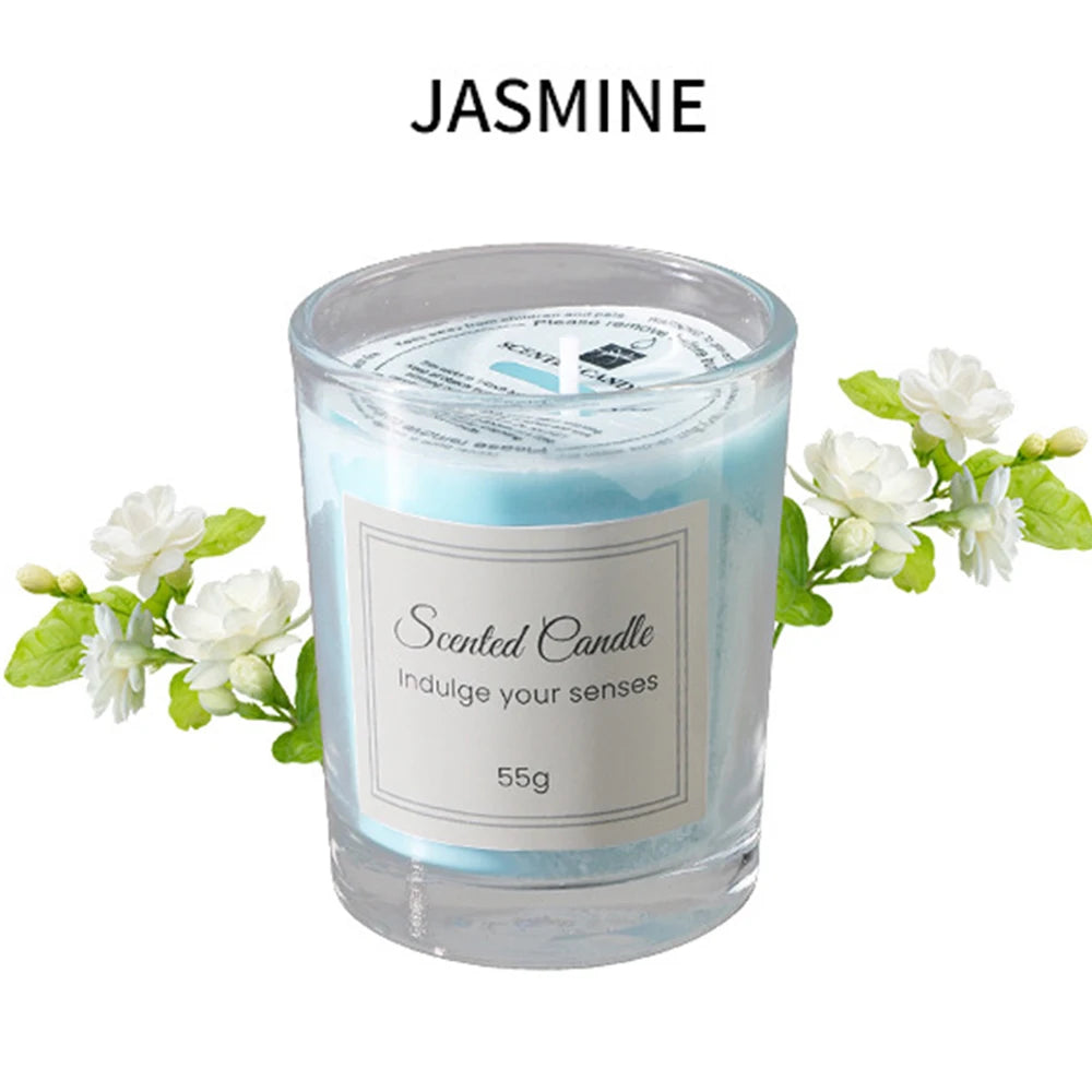 1pcs Premium Aromatherapy Candle Gift Box Comes with Glass Cup Smokeless Soy Wax Aromatherapy Candle Day Christmas Valentine’s