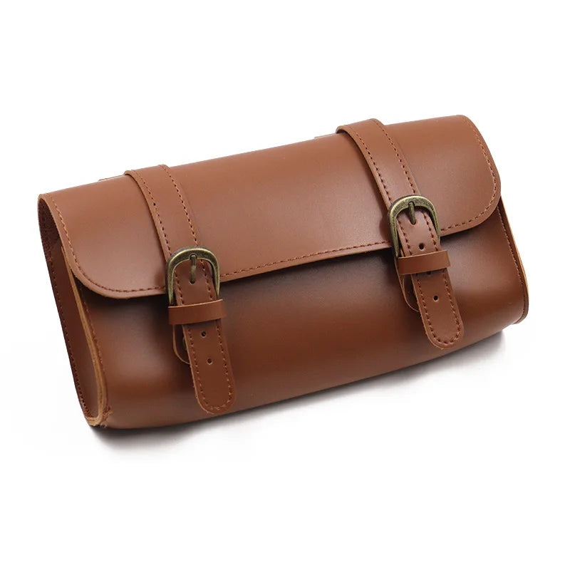 Free name print PU Leather Mountain Front Electric Folding Bike Bag Men and Women Exclusive Outdoor Cycling Bicycle Accessories
