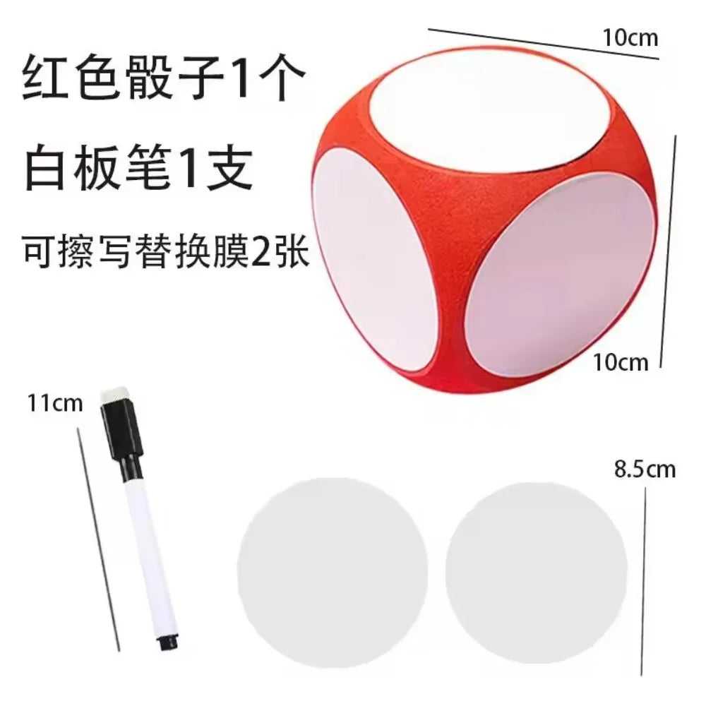 New DIY Blank Dice Erasable Foam Blank Game Cubes Dry Erase Block Writable Playing Dice Kids Educational Toy Classroom Teaching