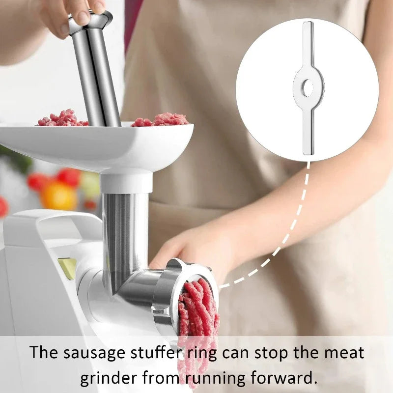 5 # Stainless Steel Sausage Filling Tube Kit for Meat Grinder, Sausage Filling Tube Accessory for Kitchen Vertical Mixer