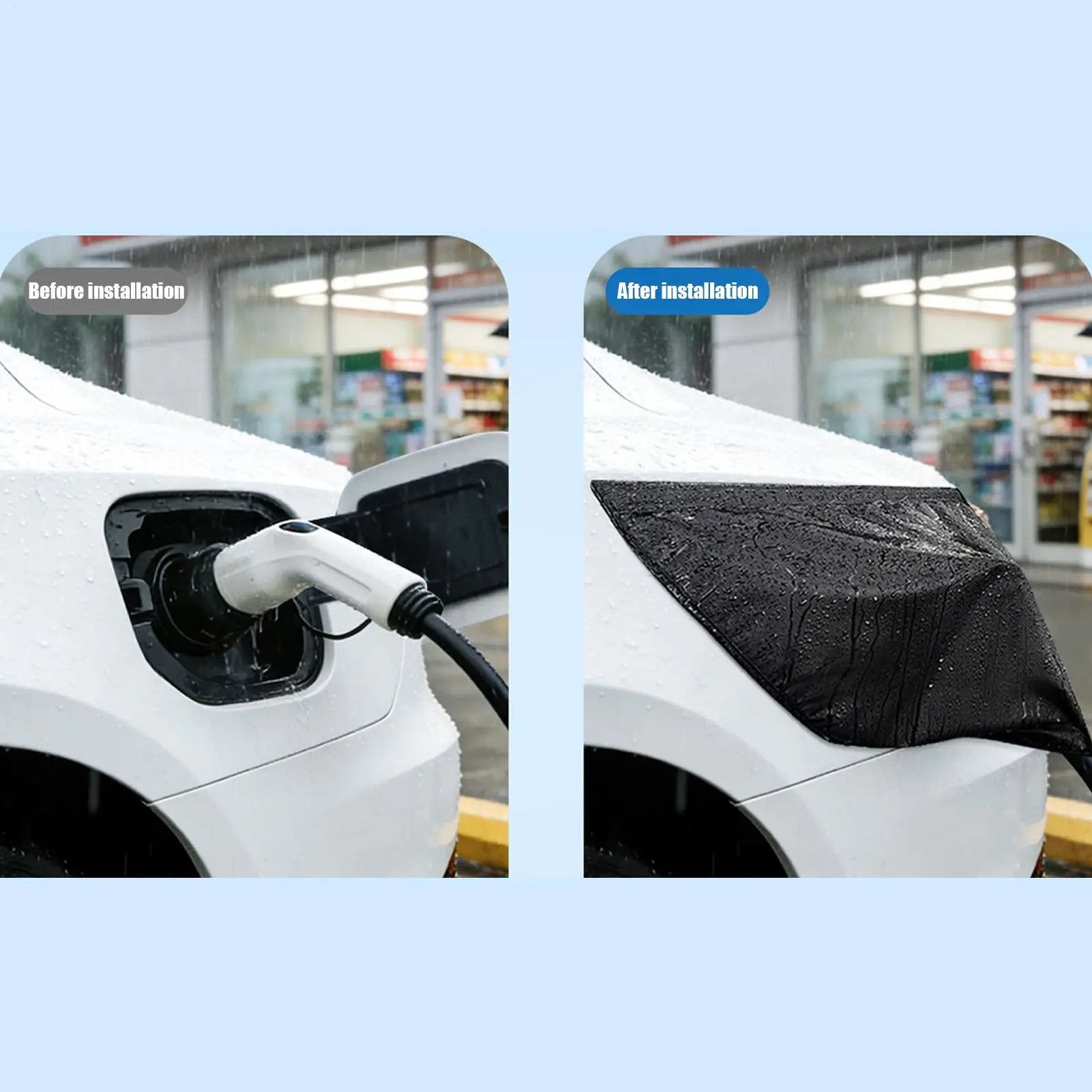 EV Charge Port Cover Magnetic Rainproof Protector EV Car Charging Port Cover for Damage Outdoor Long Trip for Truck SUV RV